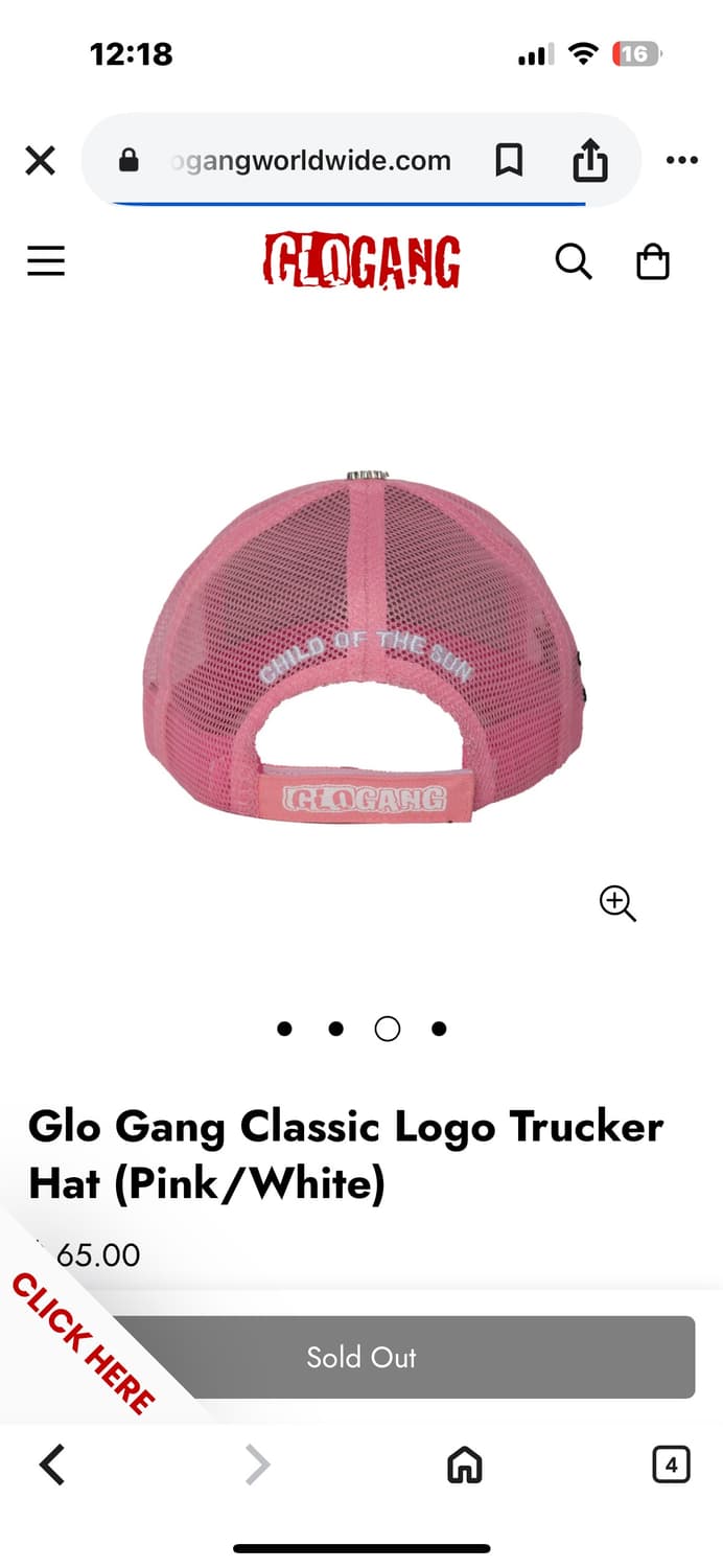 치프키프 글로갱 glogang 베이비 핑크 클래식 트러커캡 매쉬캡 새상품 상품이미지4