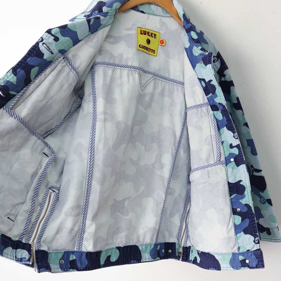 55/럭키슈에뜨 패턴 데님 자켓  상품이미지6