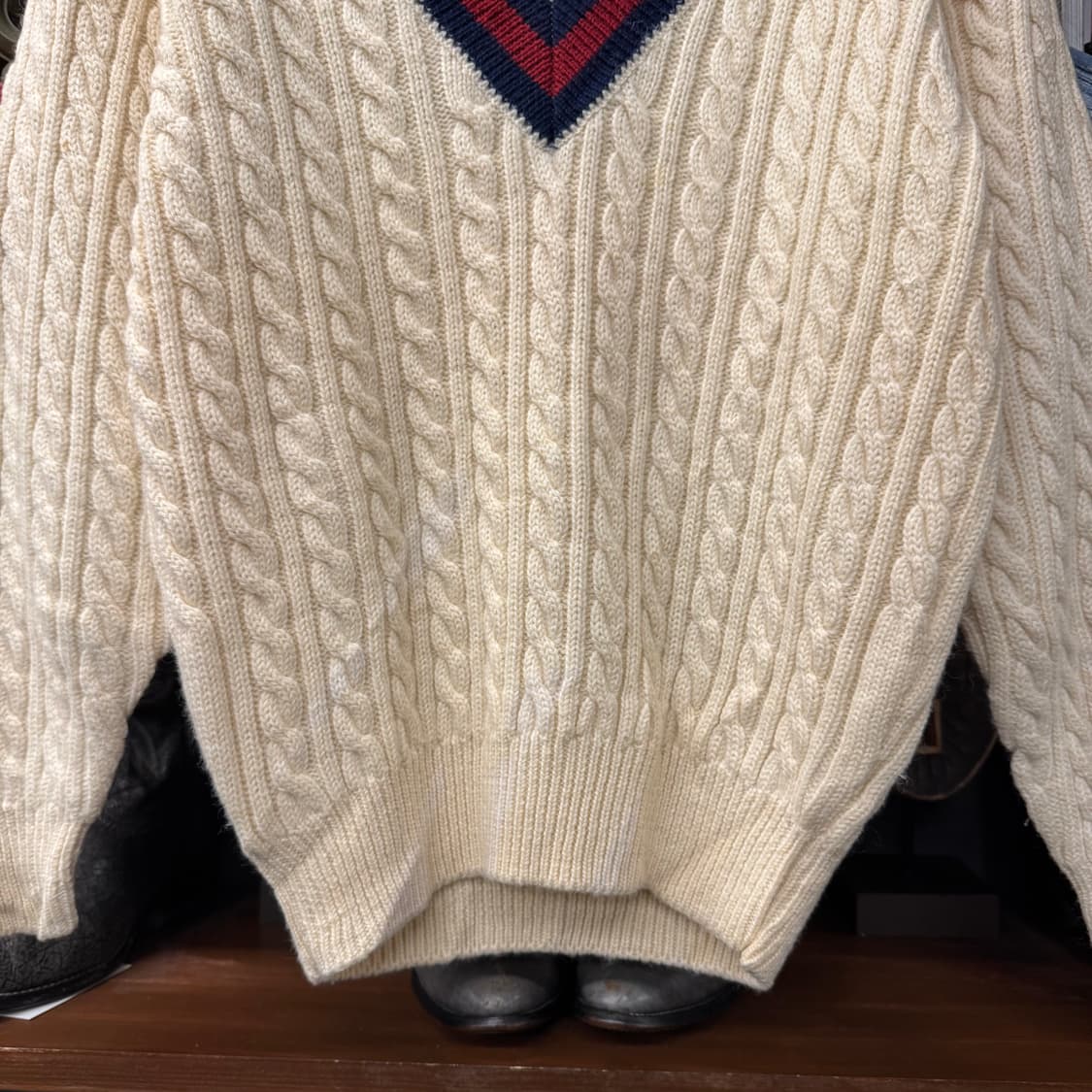 90s VINTAGE 빈티지 프레피 크리켓 니트 클래식 N38 상품이미지4