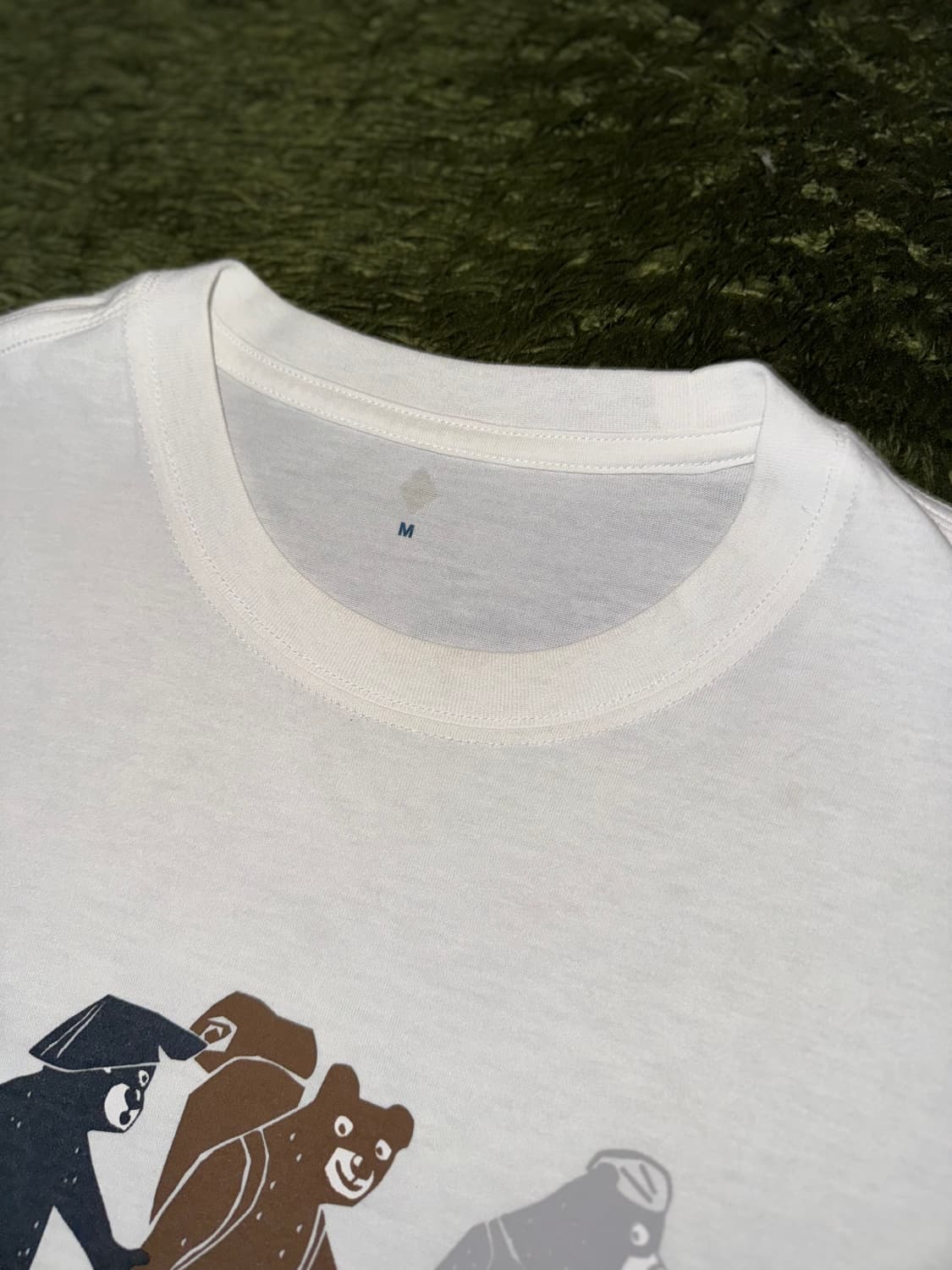 [M] 00s 몽벨 재팬 재패니즈 베어 그래픽 스포츠 티셔츠 화이트 상품이미지3