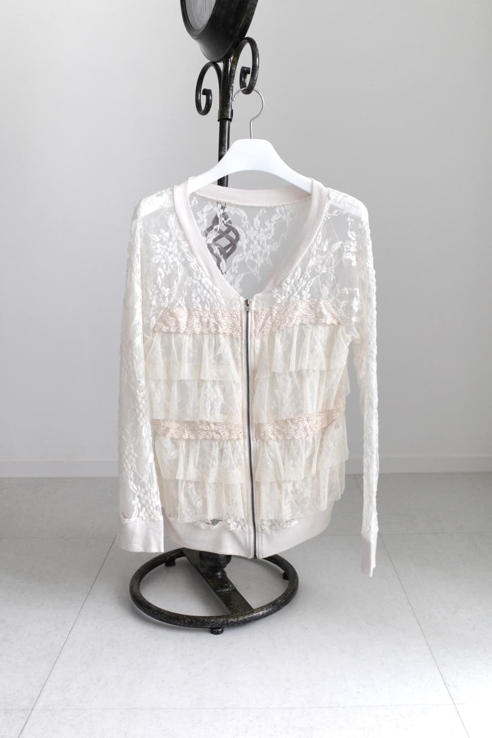 lace see-through zip-up  상품이미지1