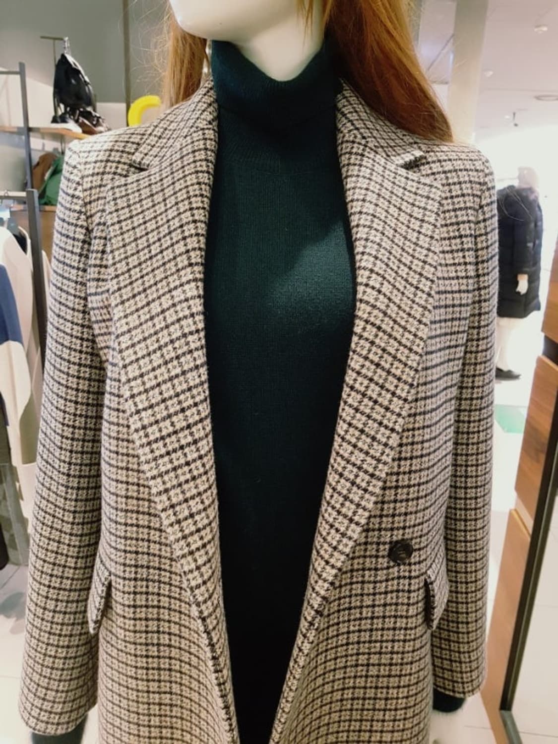 베네통 체크롱코트  상품이미지3