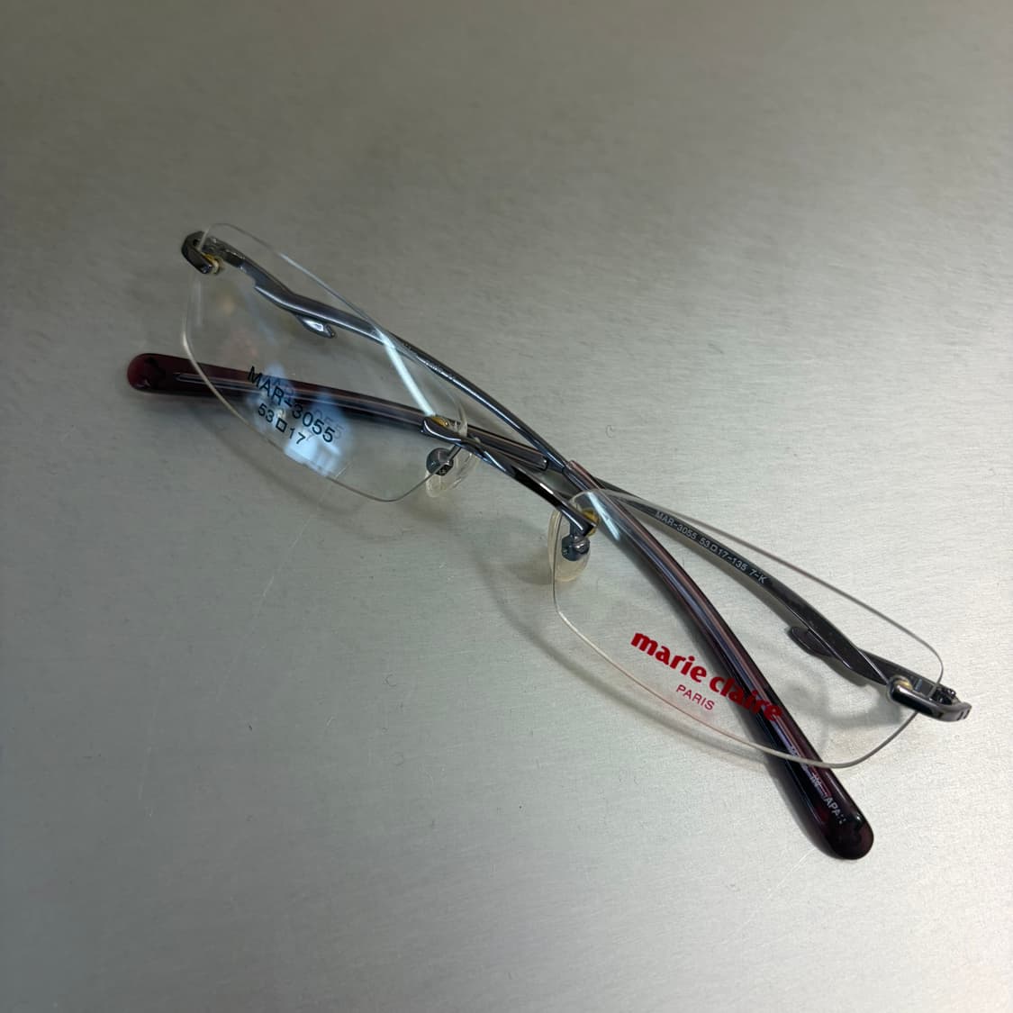 마리끌레르 MAR-3055 퍼플 브라운 초경량 무테 안경 상품이미지3