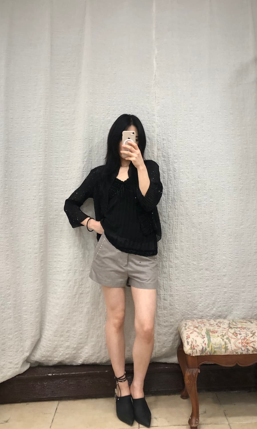 Chic stud grey short pants 상품이미지5