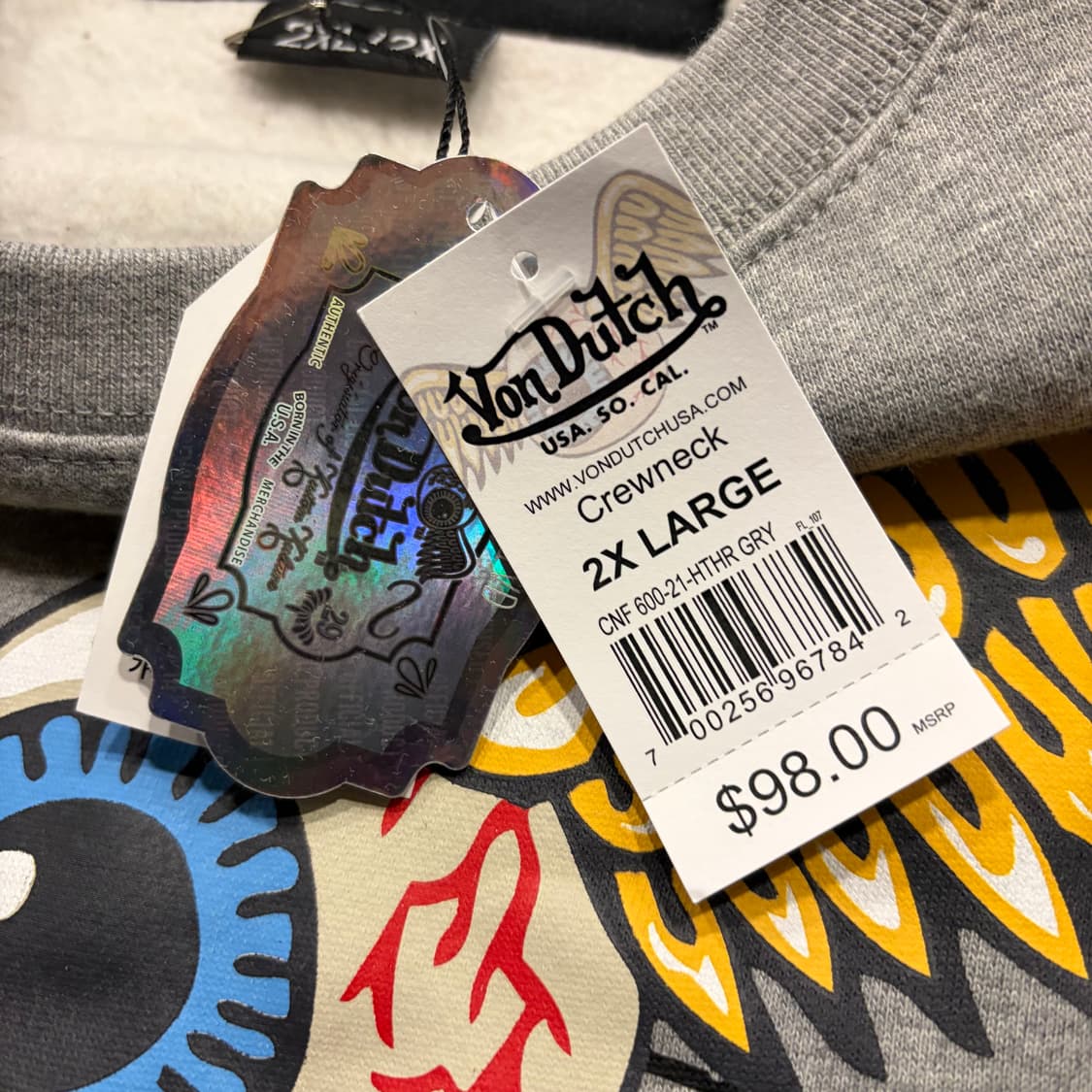 [2XL] 본더치 윙아이 눈알 로고 맨투맨 그레이 C594 상품이미지6