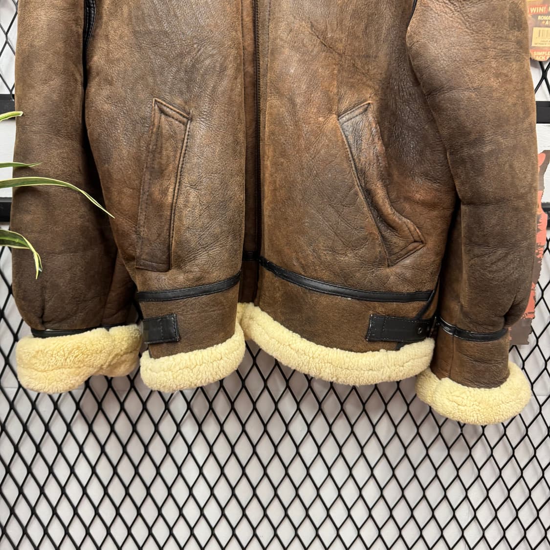 90s CULIOPOLIS B-3 타입 양모 플라이트 자켓 브라운 상품이미지4