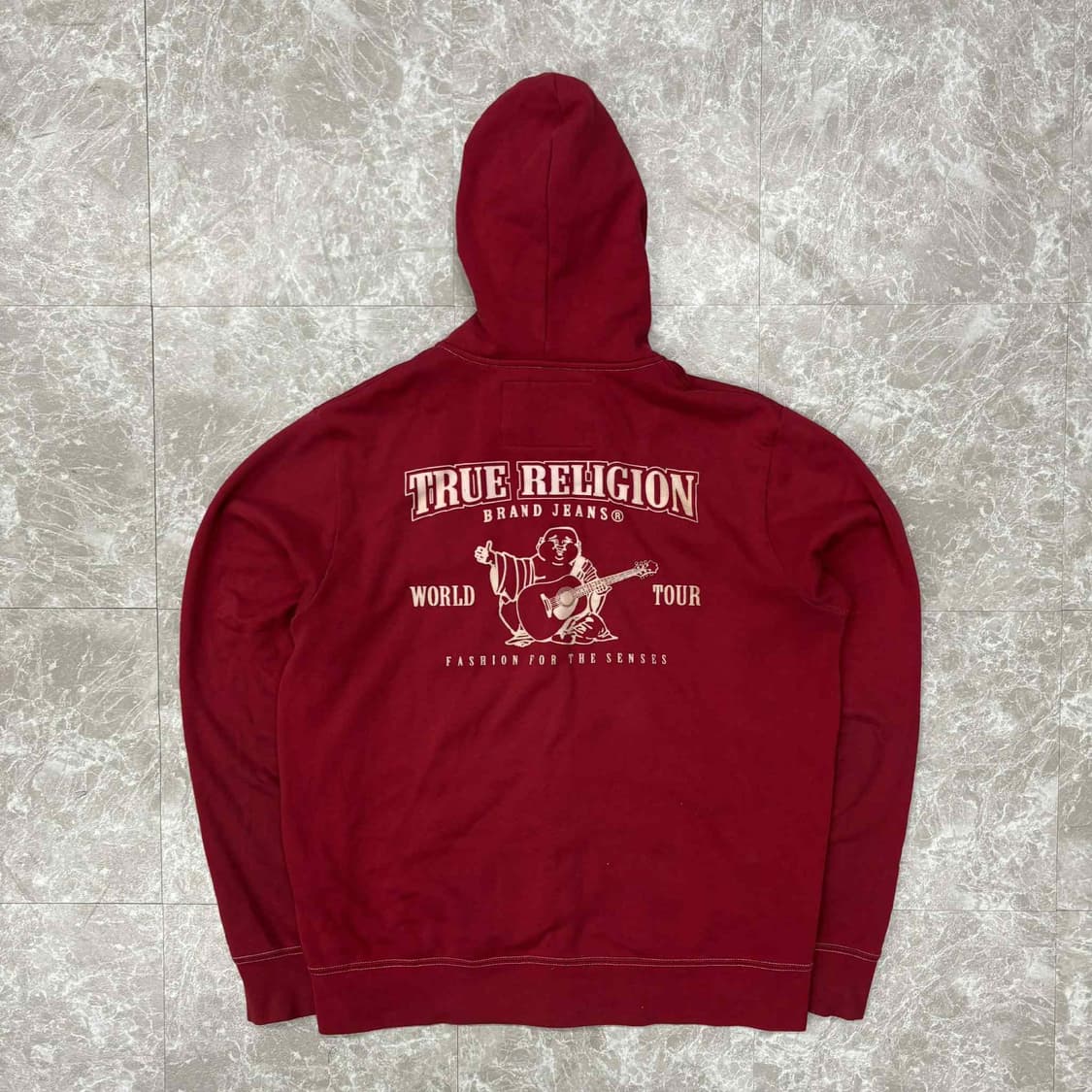 트루릴리젼 버건디 리벳 대장급 스웻 후드집업 희귀져지(L) 상품이미지3