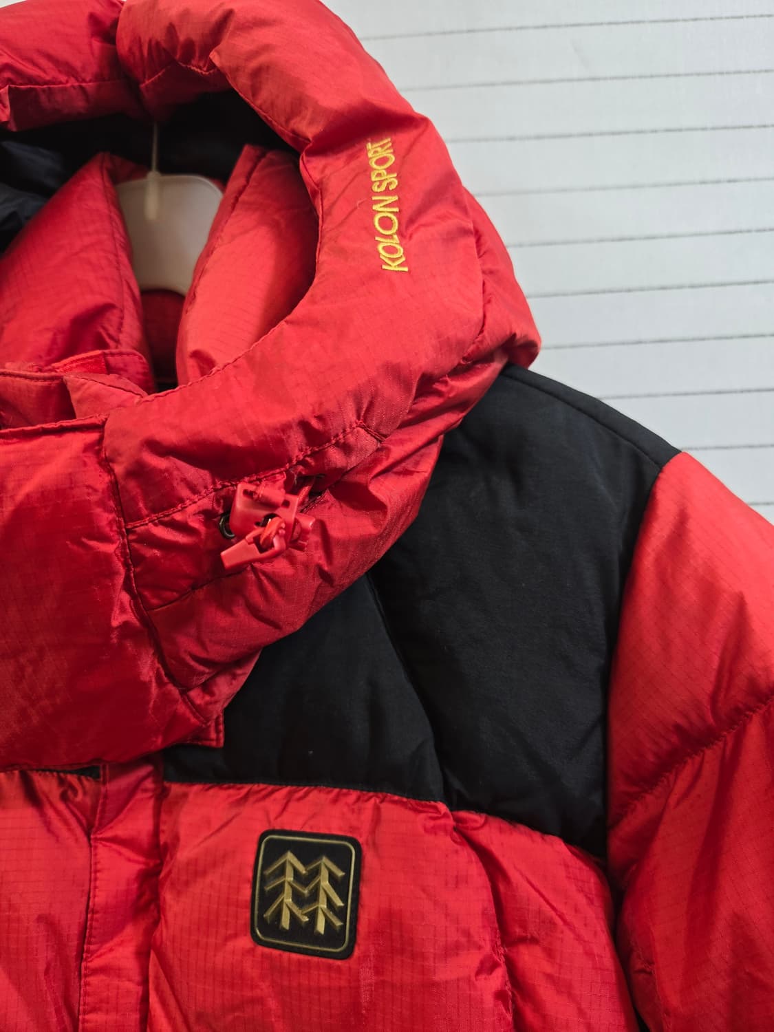 코오롱스포츠 윈드스타퍼 구스다운 패딩 레드 상품이미지2