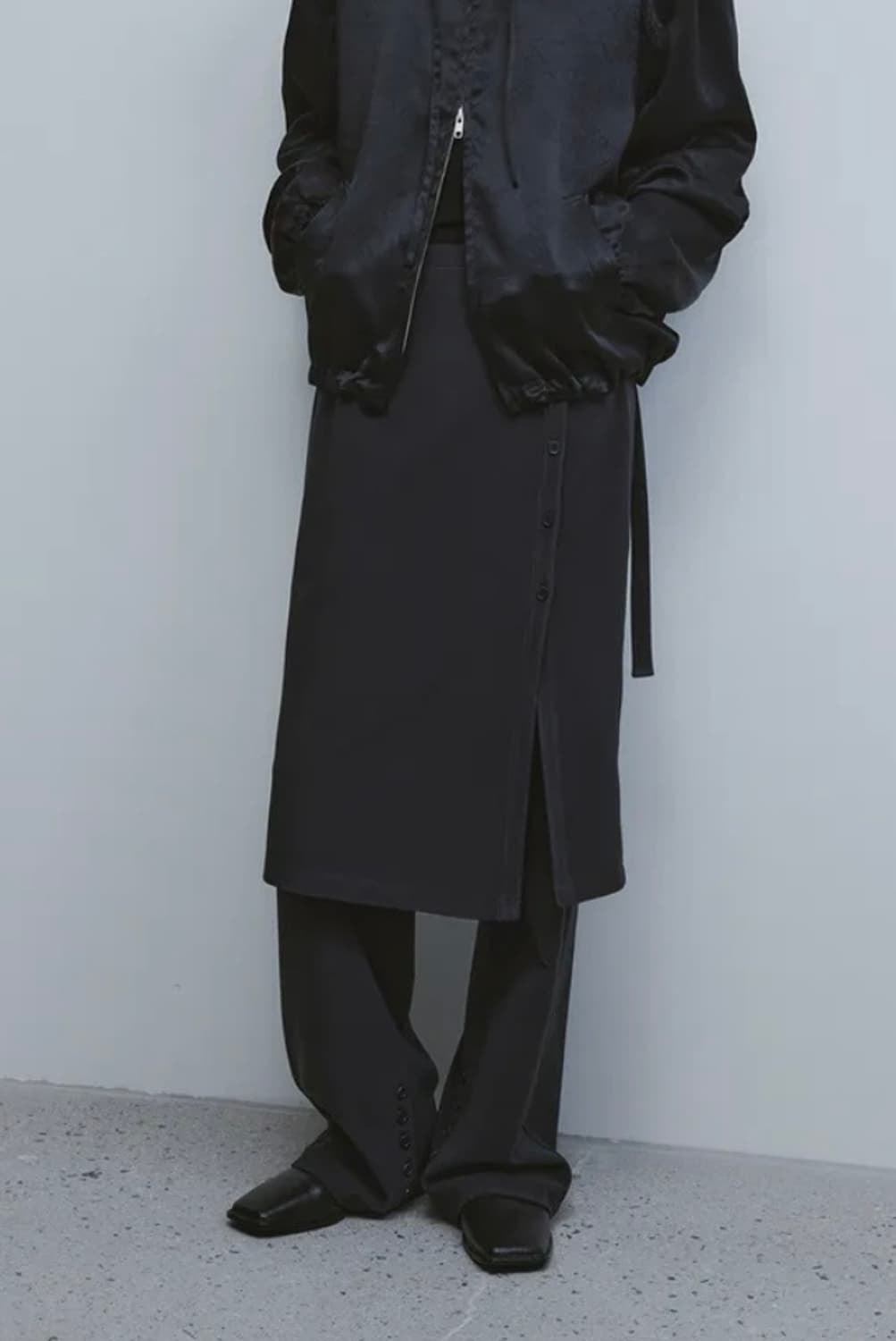 Youth 유스 레이어드 스커트 팬츠 (차콜) 상품이미지1