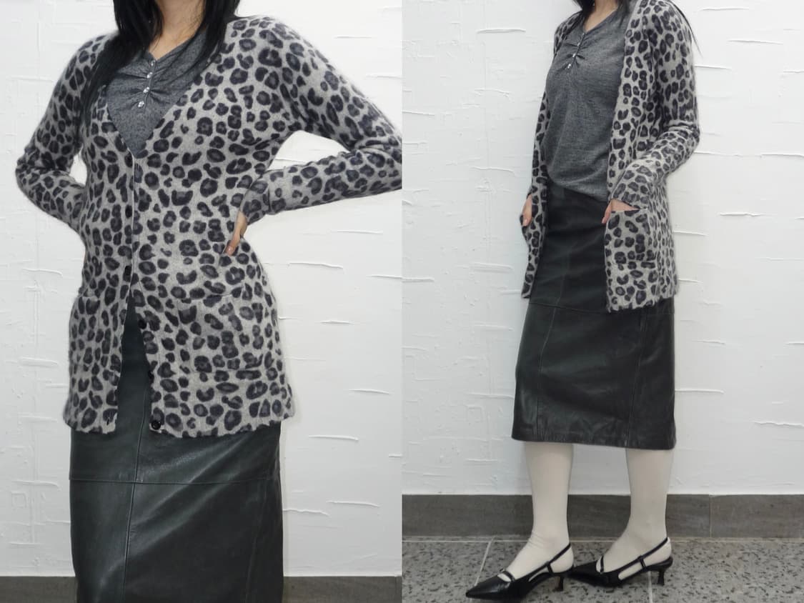 leopard slim fit cardigan 상품이미지1