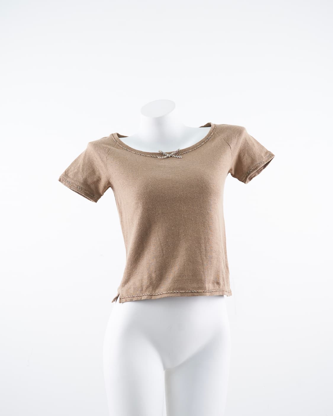 Burberry 보트넥 리본 포인트 반팔 티셔츠 상품이미지1