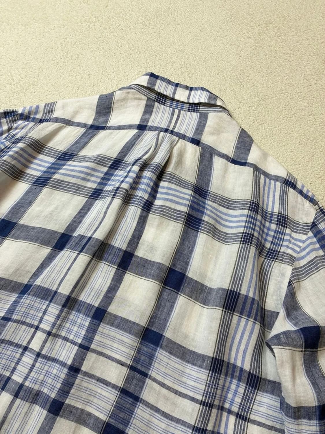 폴로 랄프로렌 큐알 100% 린넨 클래식 체크 셔츠 PN7453 상품이미지6