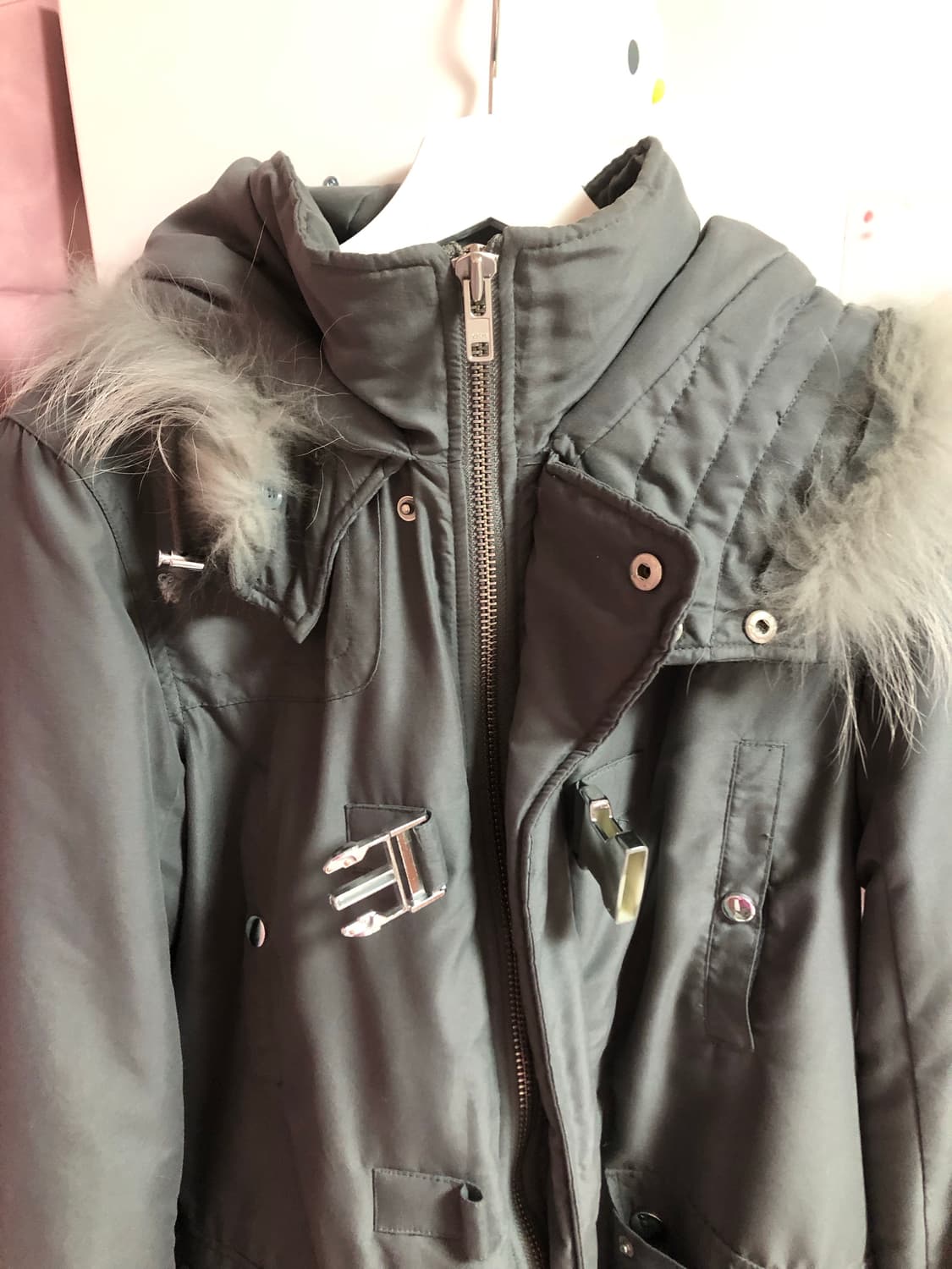 빈티지 y2k 아우터 야상 퍼 버클 상품이미지2