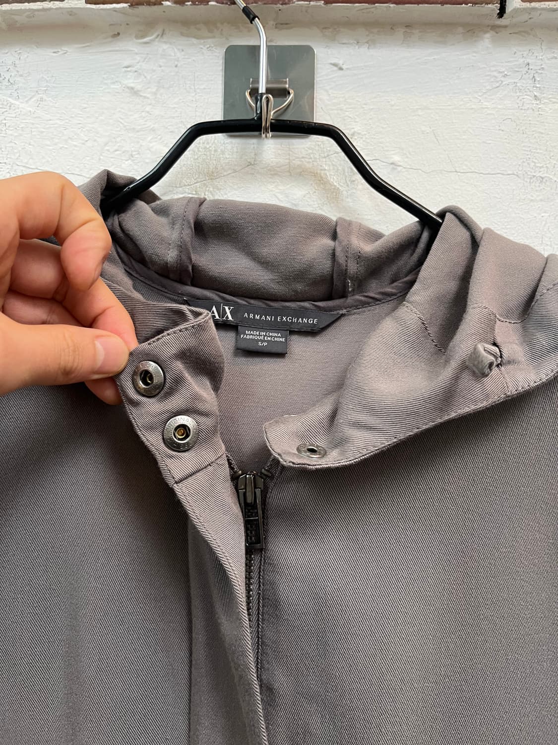 Armani Exchange 코튼 후드 집업 판초 S 상품이미지5