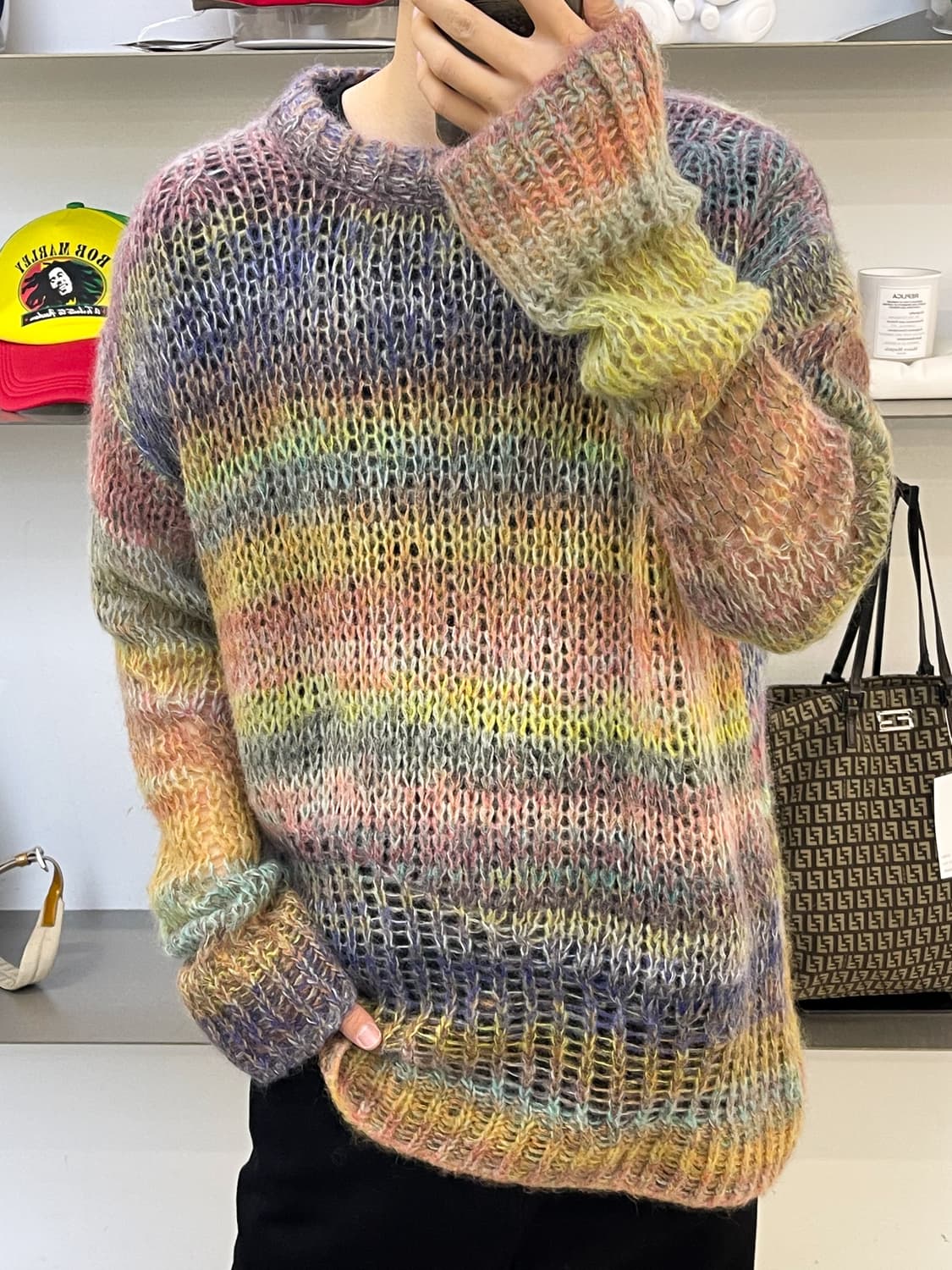 아크네 스튜디오 18aw 멀티 컬러 모헤어 니트 상품이미지1