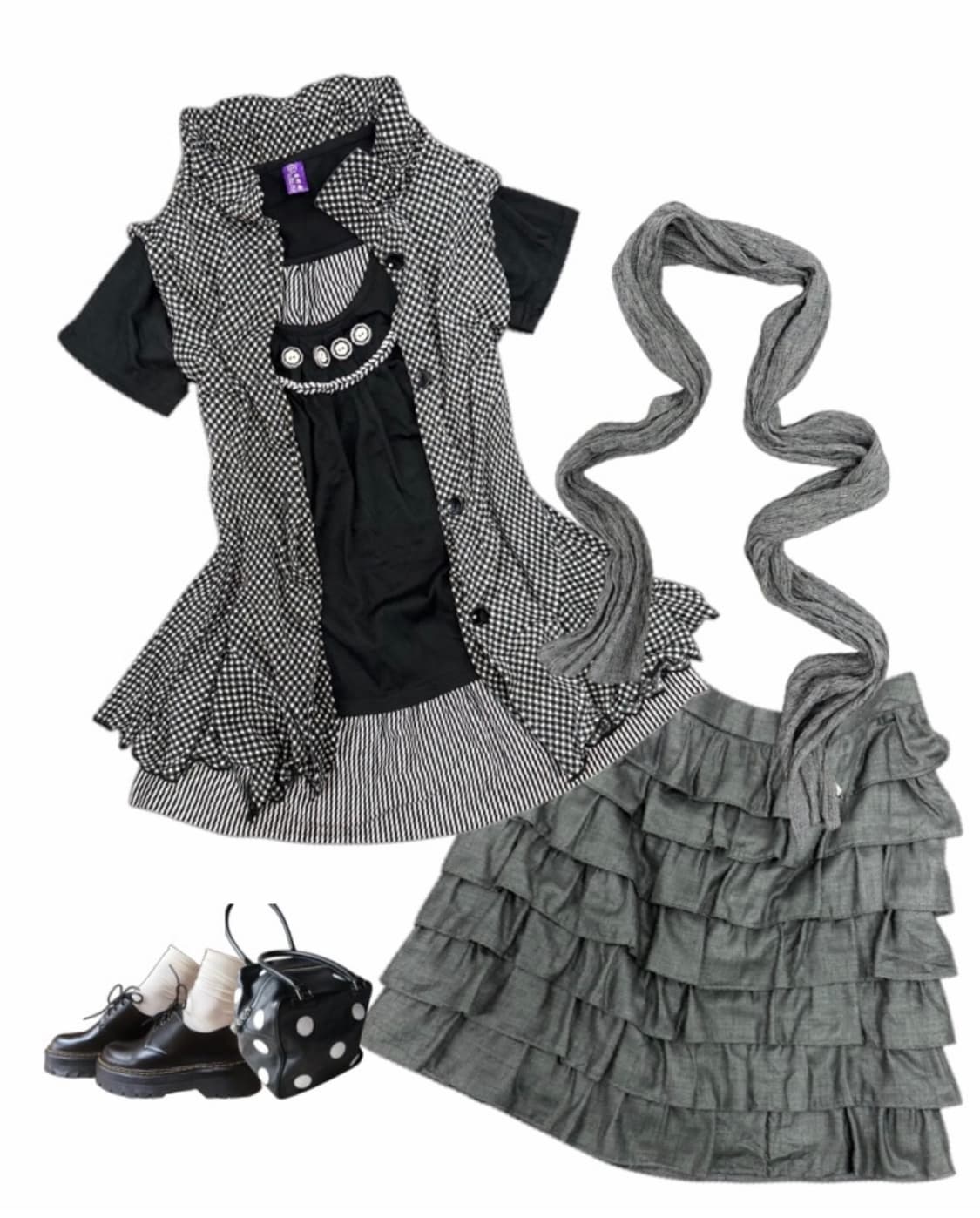 𖤐그레이 니혼진 코디set𖤐  상품이미지1