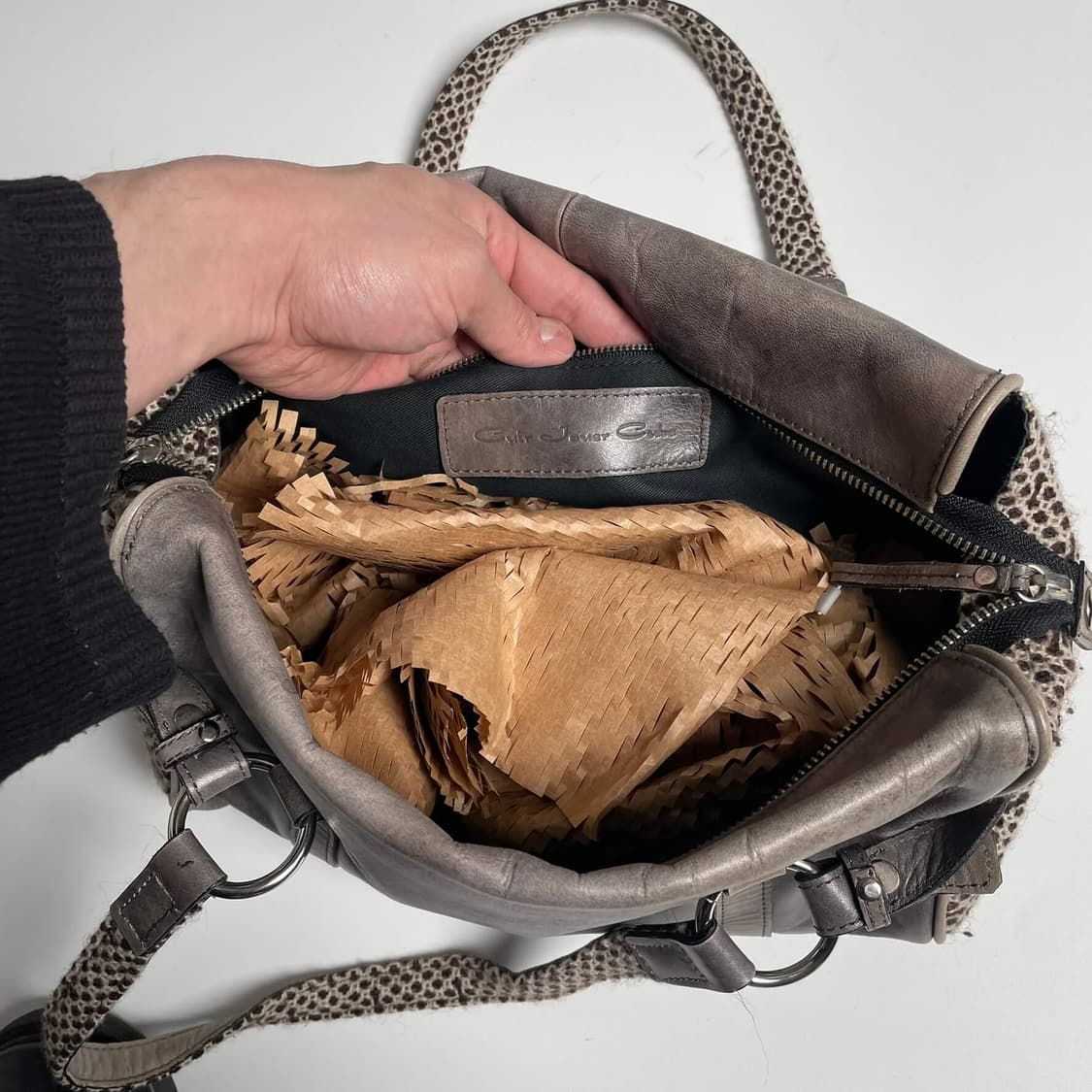 cuir jouer cube 레더 도트 패브릭 백 상품이미지7