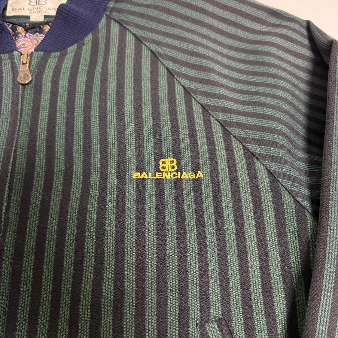 발렌시아가 BB로고 스트라이프 블루종 자켓 상품이미지2