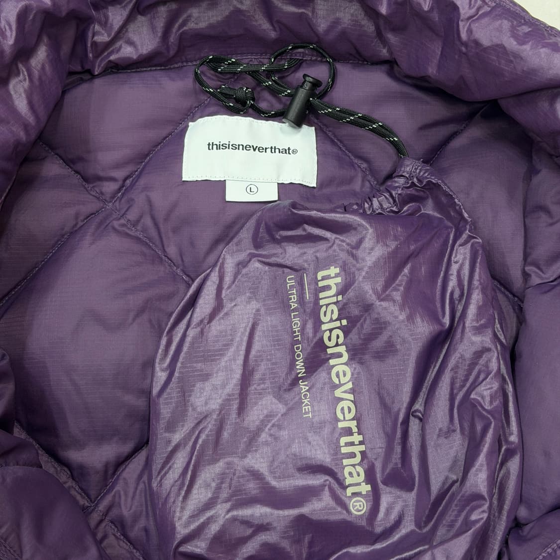 디스이즈네버댓 울트라라이트 다운 경량패딩 자켓 퍼플 보라 L 상품이미지4