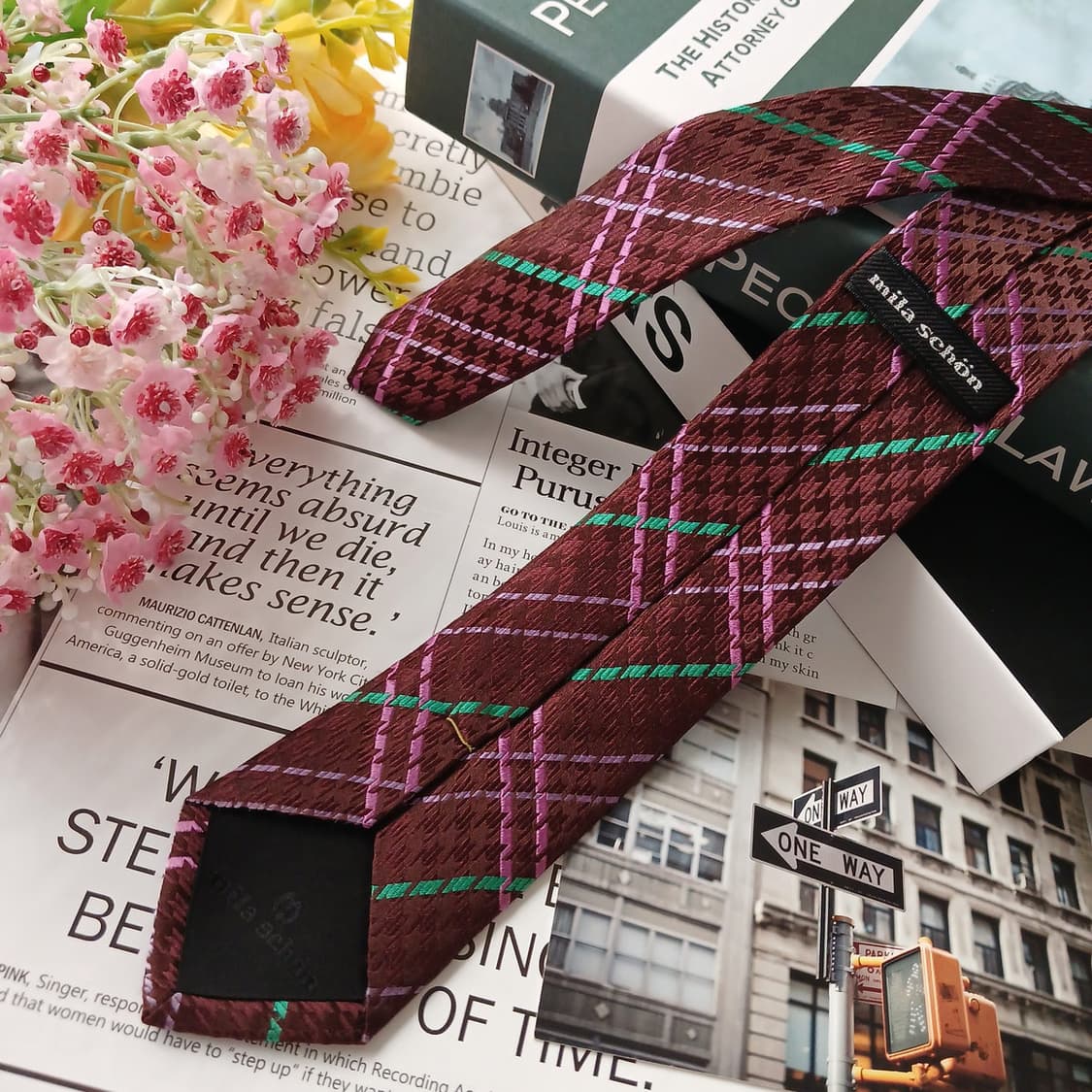 밀라숀 실크 브라운 체크 패턴 넥타이 6.7cm A+등급 E836
 상품이미지5