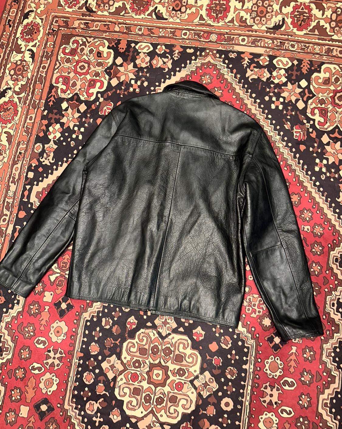 ( M-L ) 가죽자켓 레더자켓 봄버자켓 아메카지 워크웨어 빈티지가죽 상품이미지4