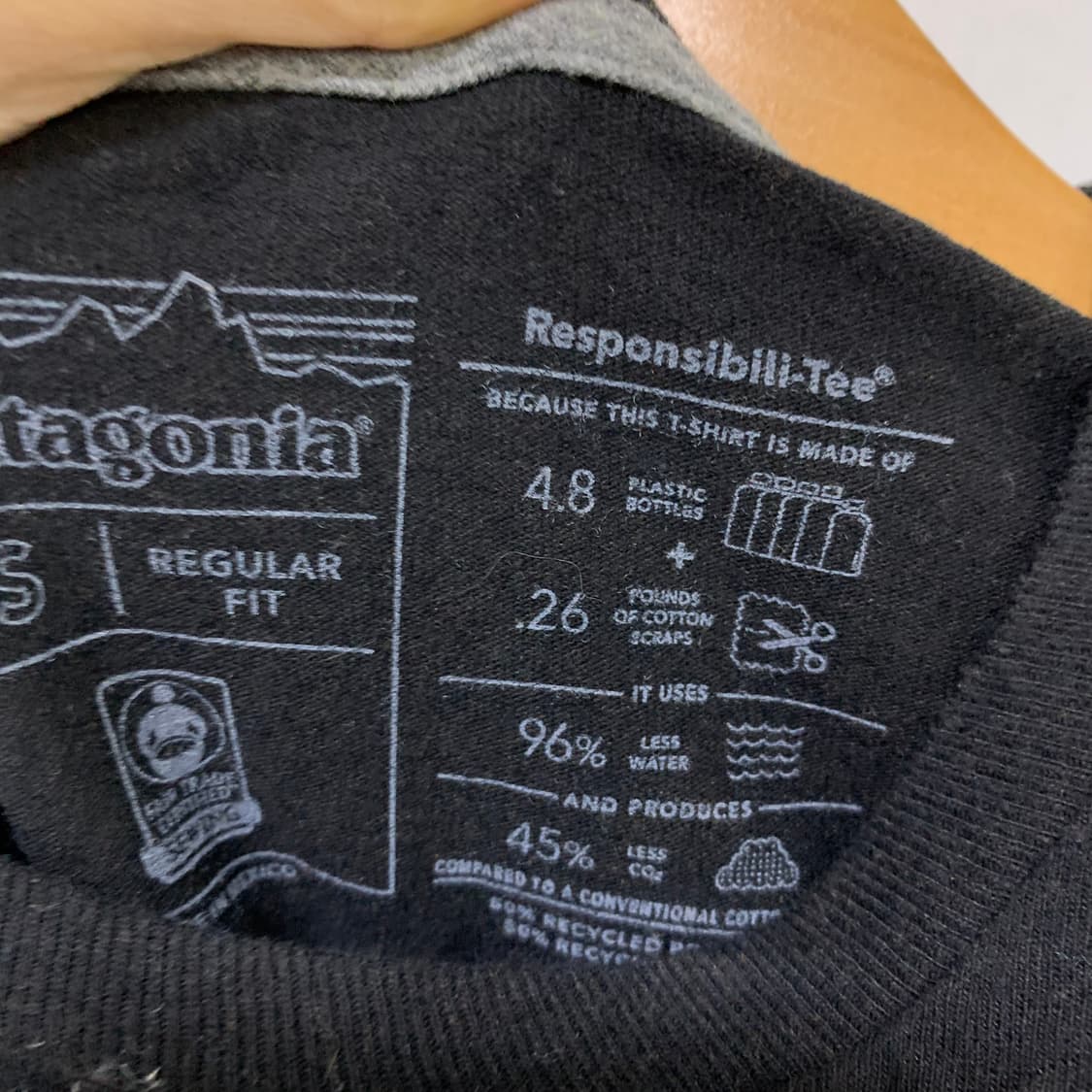 파타고니아 로고 프린팅 빈티지 롱슬리브 블랙 S 상품이미지3