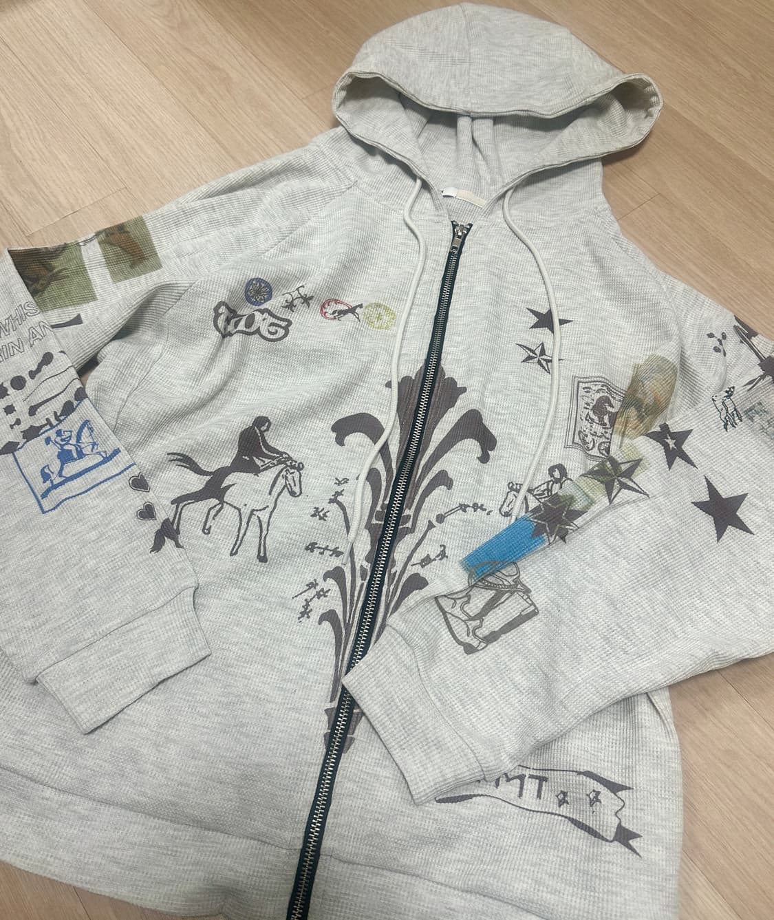 투머치택스 와플 후드집업 자켓 상품이미지5