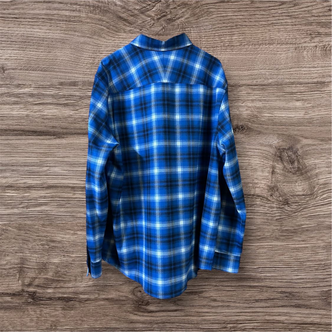[L] COS 릴렉스드 체크 울 블랜드 셔츠 블루 상품이미지2