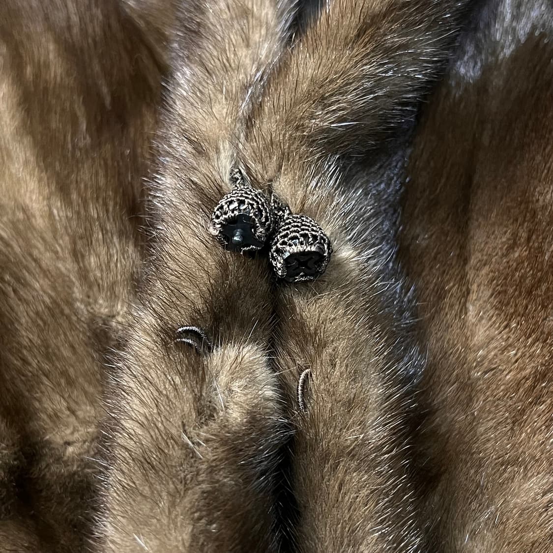 피에르 발망 90s 밍크 숄 케이프 브라운 상품이미지6