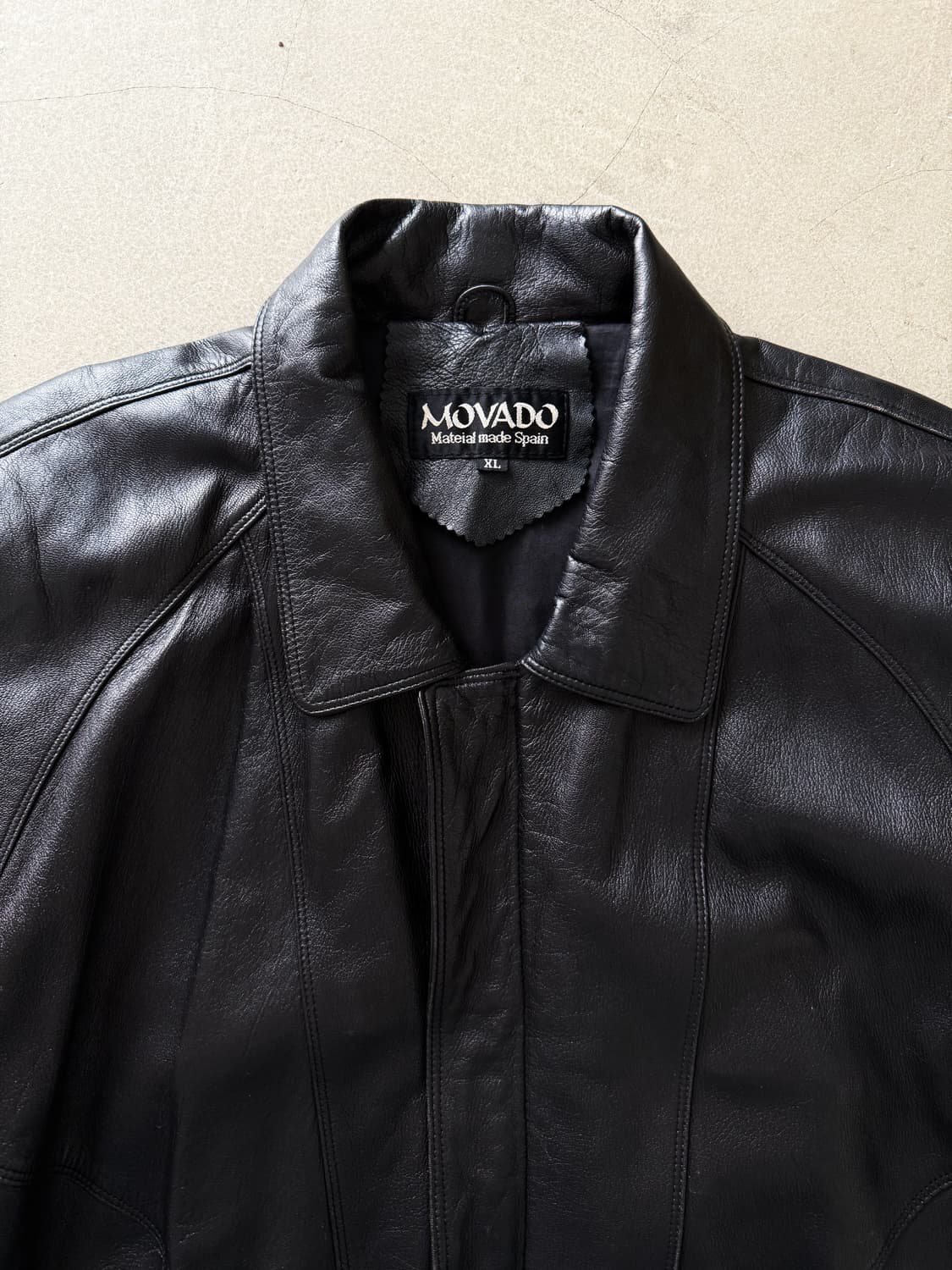 Vintage Sheepskin Leather Bomber Jacket  상품이미지3