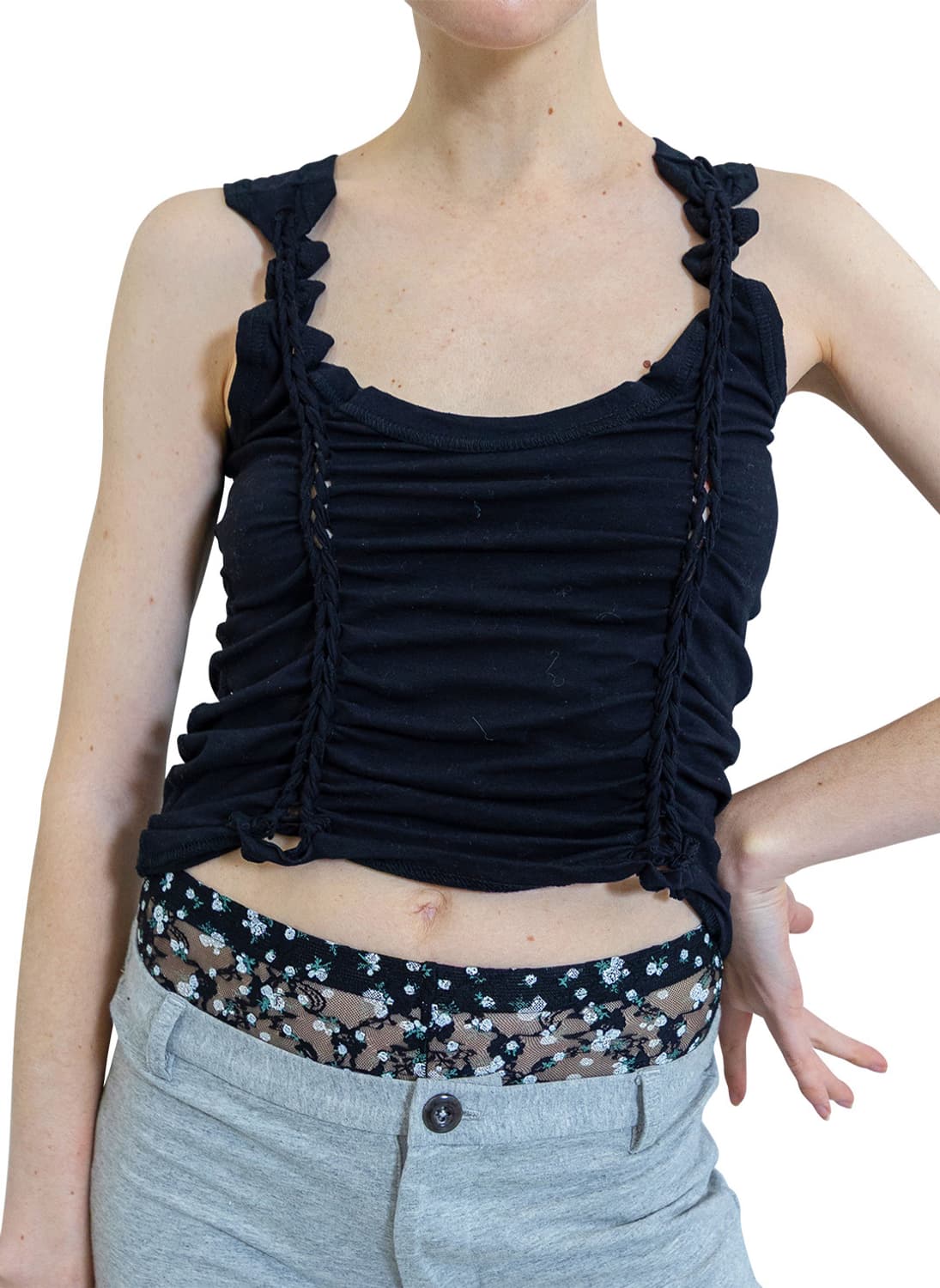 [F]퍼버즈 26ss 브레이드 탱크 슬리브리스 탑/블랙 상품이미지1