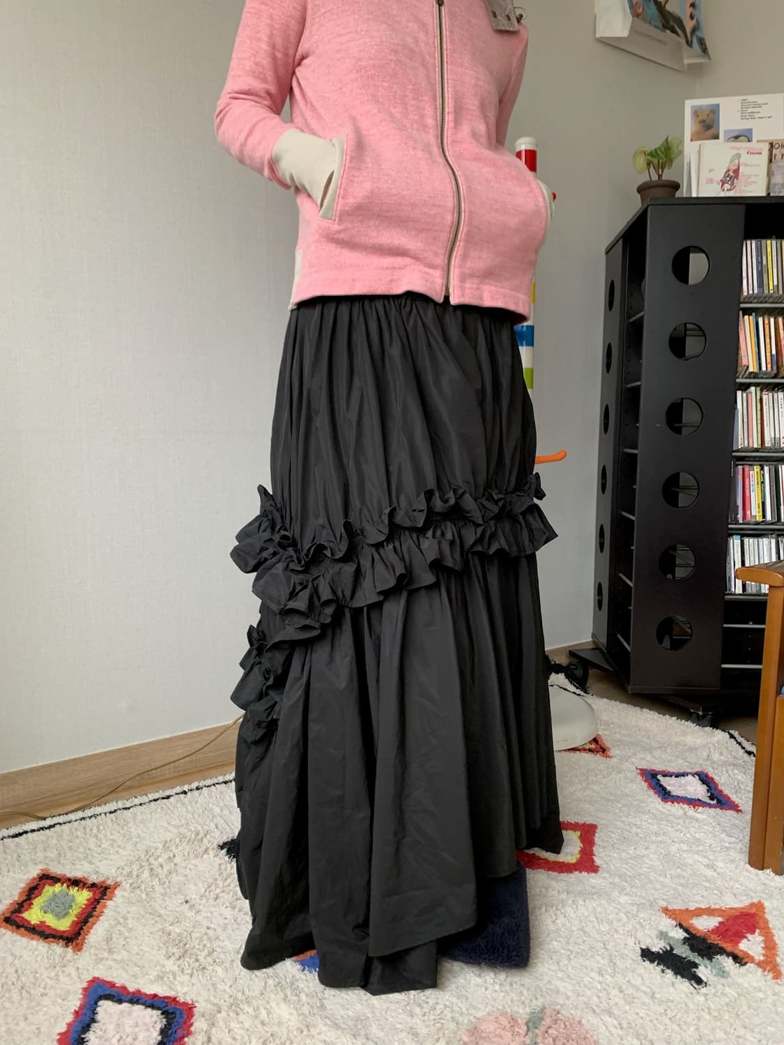 japanese vintage, frill maxi skirt 상품이미지7