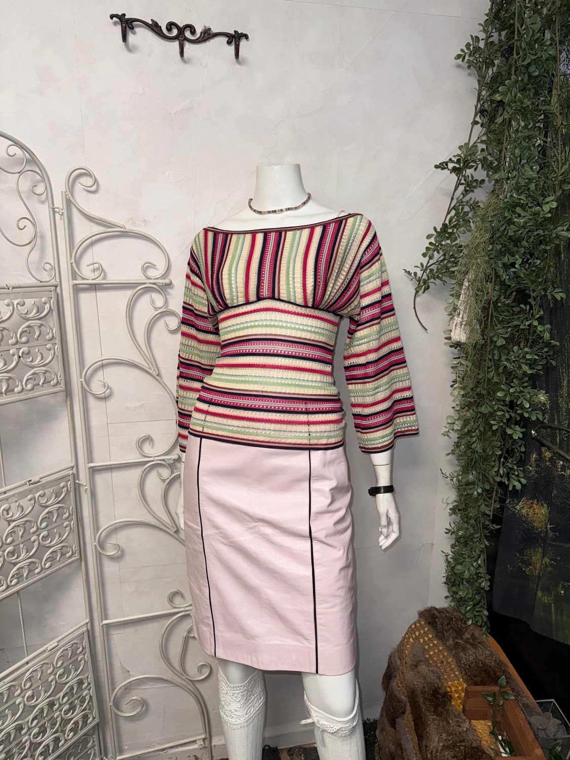 Missoni pink green offshoulder corset 니트 상품이미지1