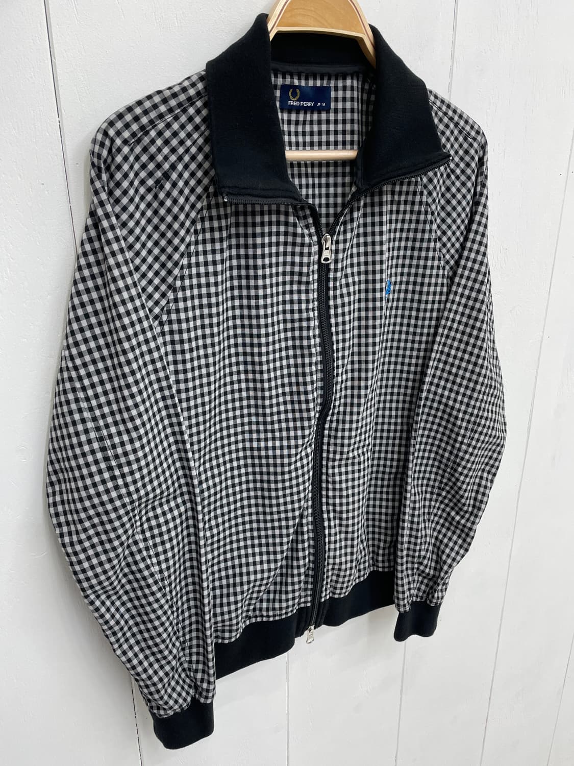 프레드페리(FRED PERRY) 월계수 로고 깅엄 체크 집업 자켓 상품이미지6