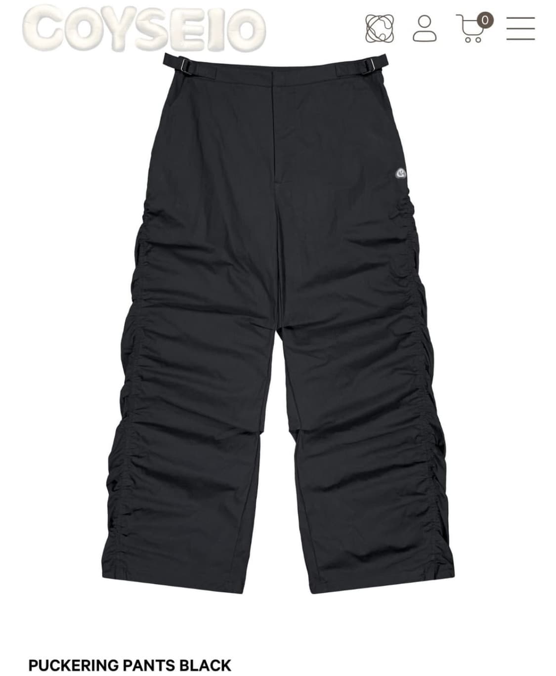 코이세이오 퍼커링 팬츠 블랙 0사이즈 상품이미지1