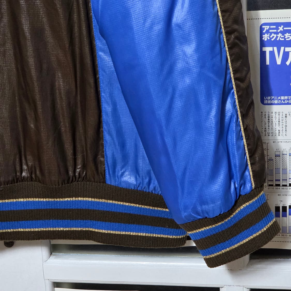 카파 블루 브라운 투웨이 누빔 점퍼 상품이미지4