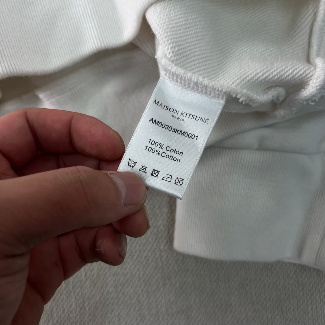 100 메종키츠네 폭스헤드 화이트 맨투맨 상품이미지5