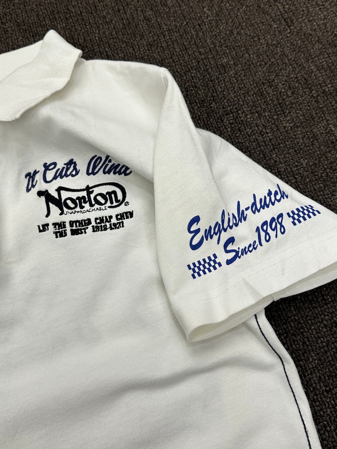 M)Norton 빈티지 화이트 후면 자수 폴로 반팔(이염) 상품이미지6