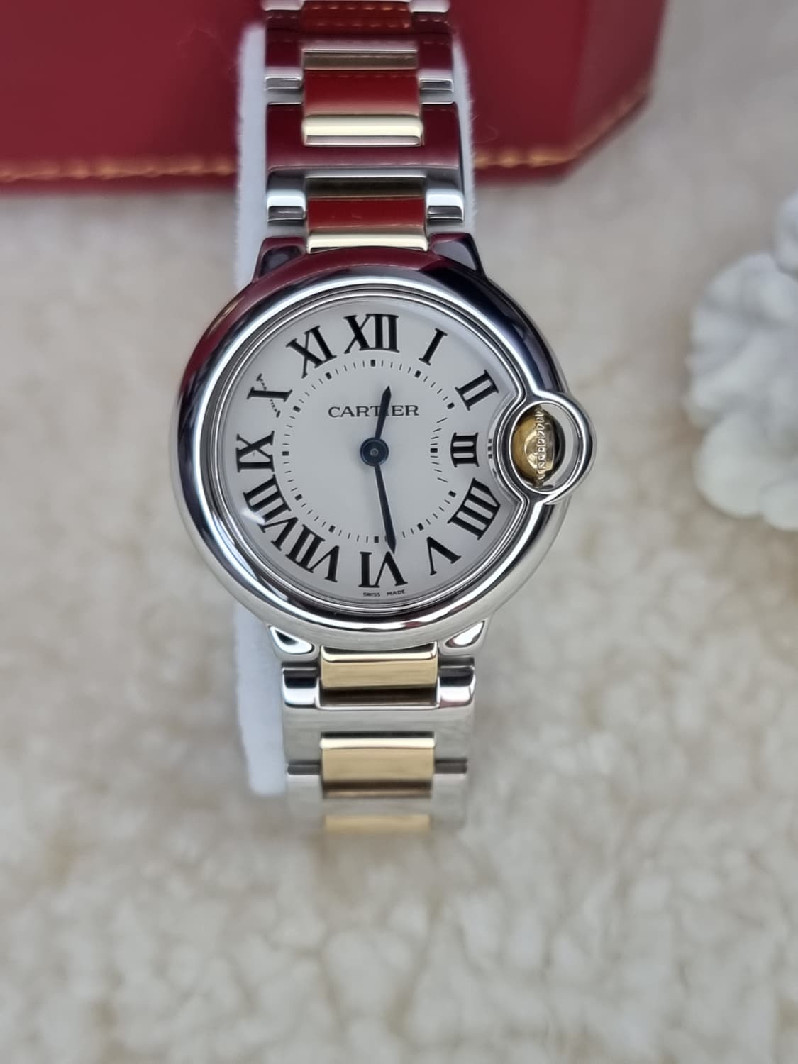 [현대백화점 풀세트] 까르띠에 발롱블루 18K 콤비 28mm 여성용 시계 상품이미지2