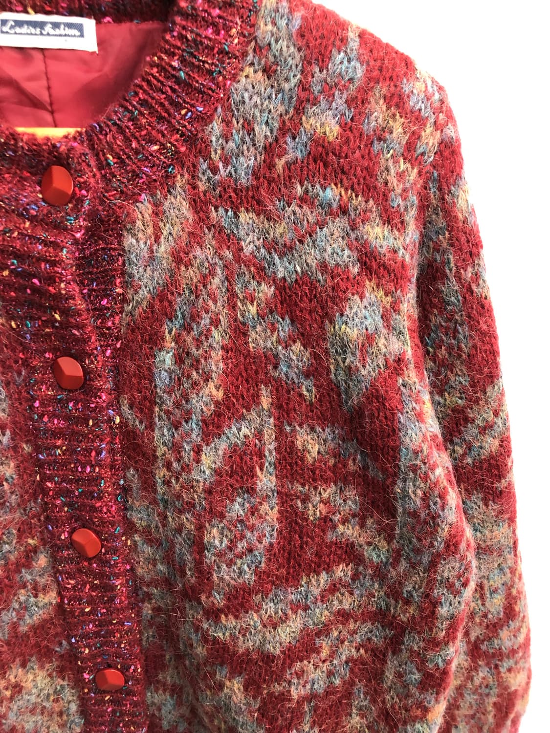 Vintage red buttons cardigan 상품이미지5