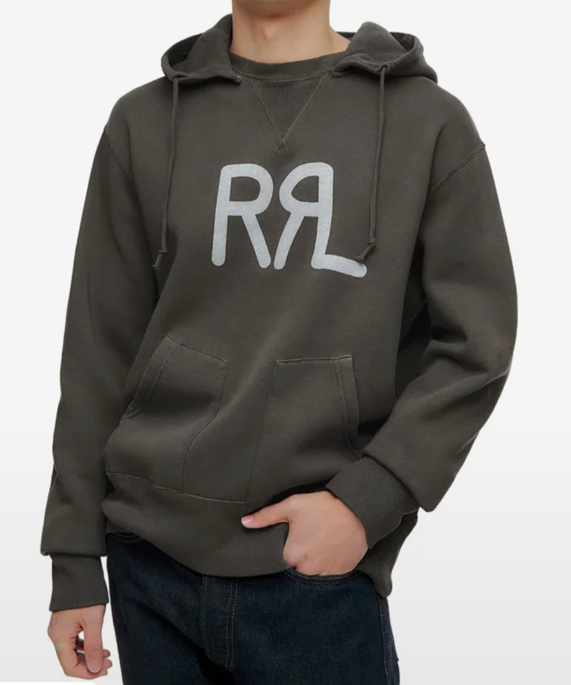 RRL 로고 플리스 후드티 상품이미지1