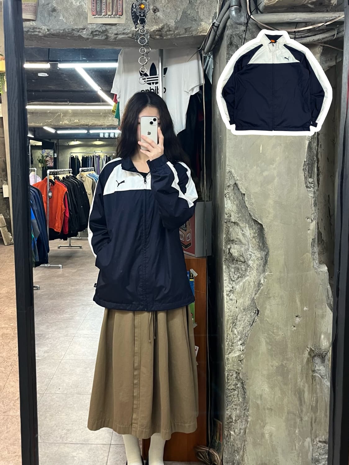 퓨마 배색 바람막이 네이비 L #csz2892 상품이미지1