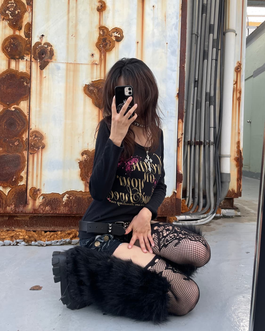 🎸블랙 프린팅 타이트 롱슬리브🎸 상품이미지2