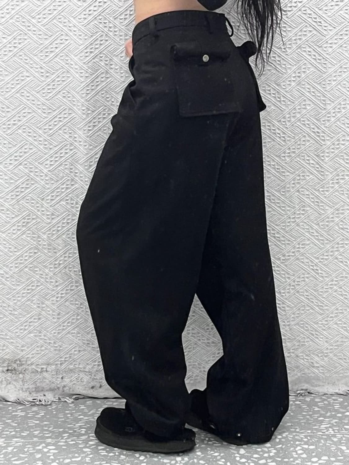 노매뉴얼 핀턱 롤포켓 와이드 슬랙스 팬츠 L C09287 상품이미지1