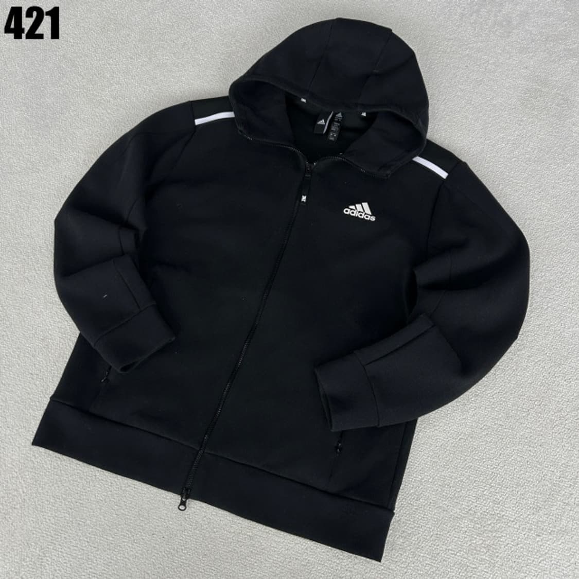 아디다스 블랙 후드 집업  상품이미지1