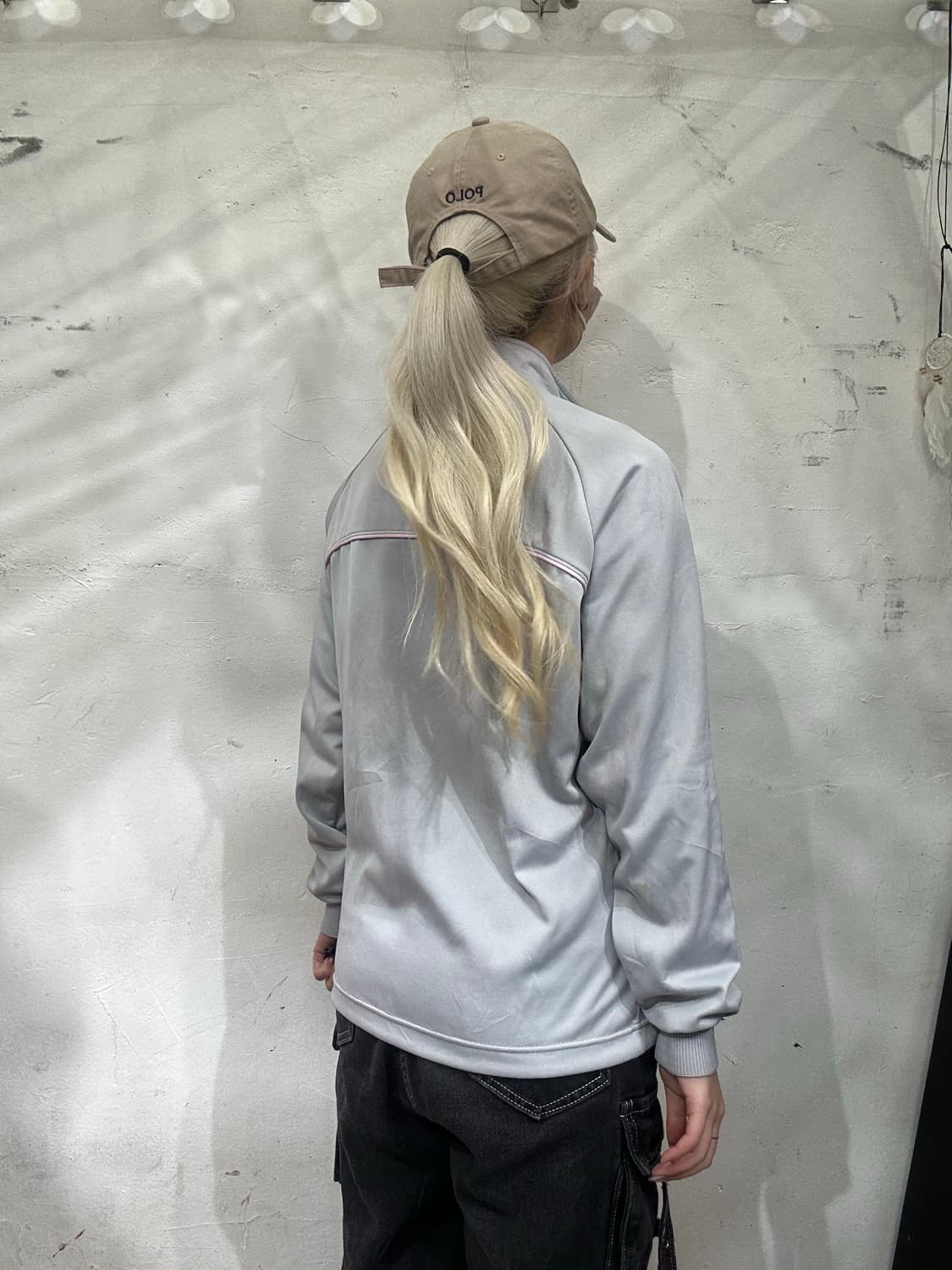 아디다스 차콜 핑크 라인 회색 트랙탑 져지 M 상품이미지3