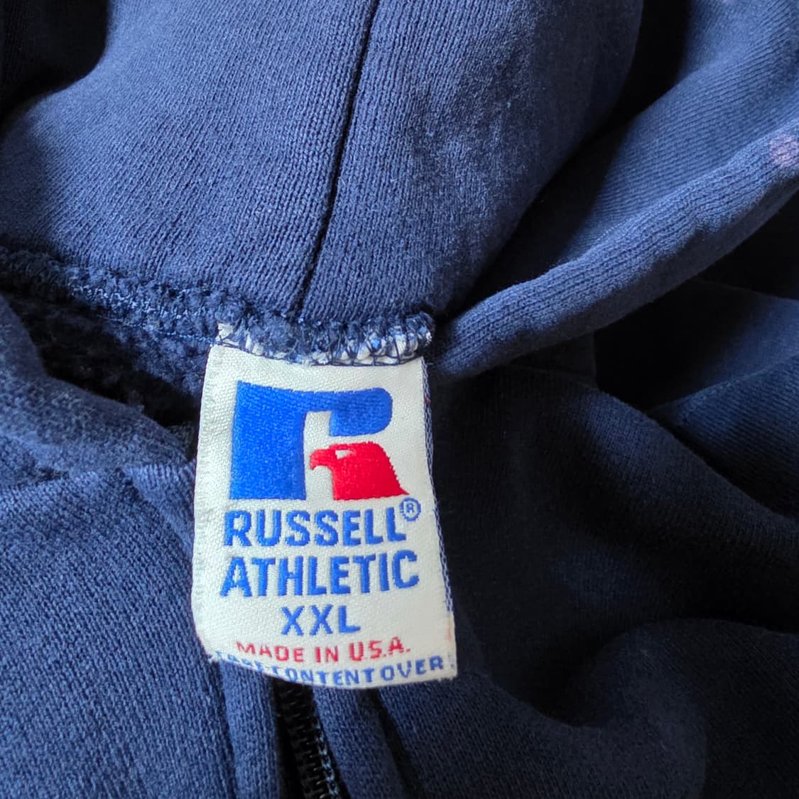 [XXL] 90s 러셀 애슬레틱 후드집업 네이비 베드 블리칭ver.14 상품이미지8