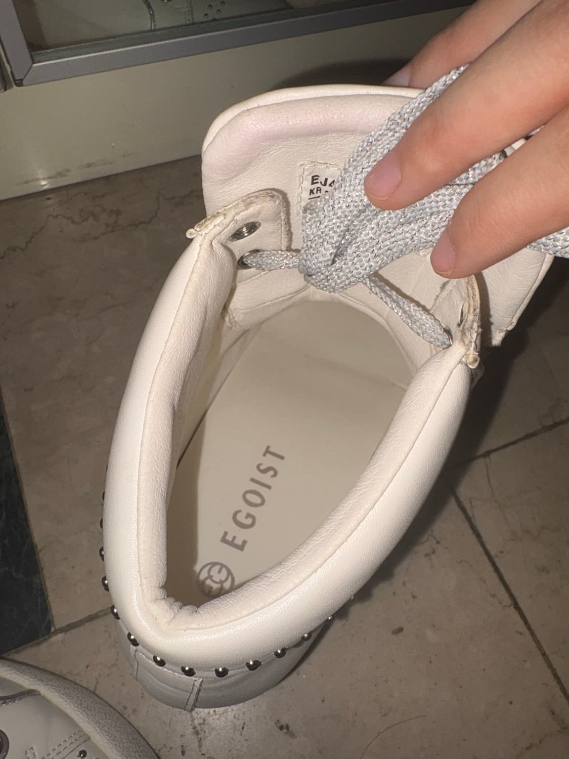 에고이스트 스터드 하이탑 웨지 스니커즈 상품이미지7