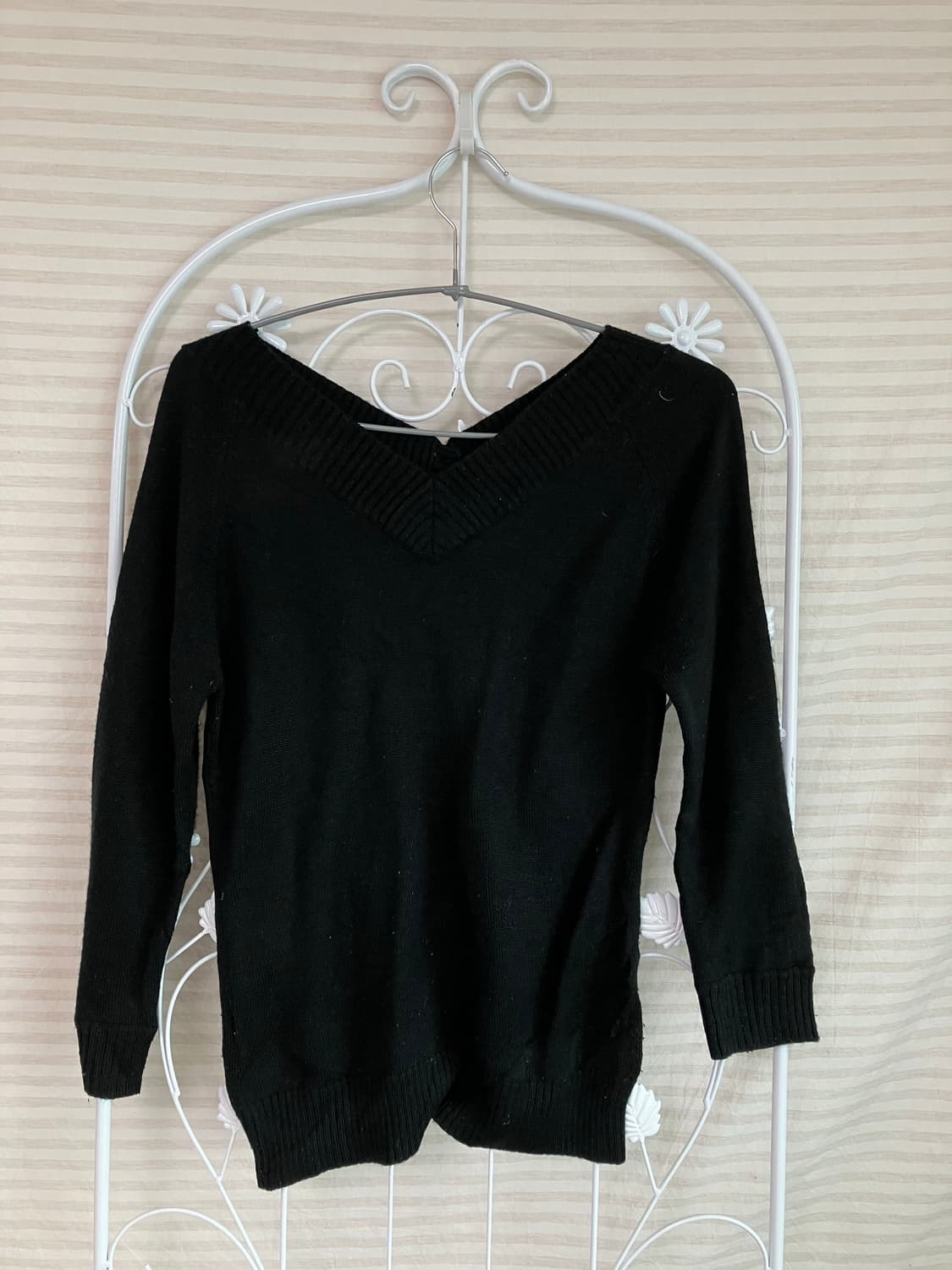 ​빈티지 블랙 버튼 브이넥 니트 y2k 스트릿 갸루 펑키 일본빈티지589 상품이미지2