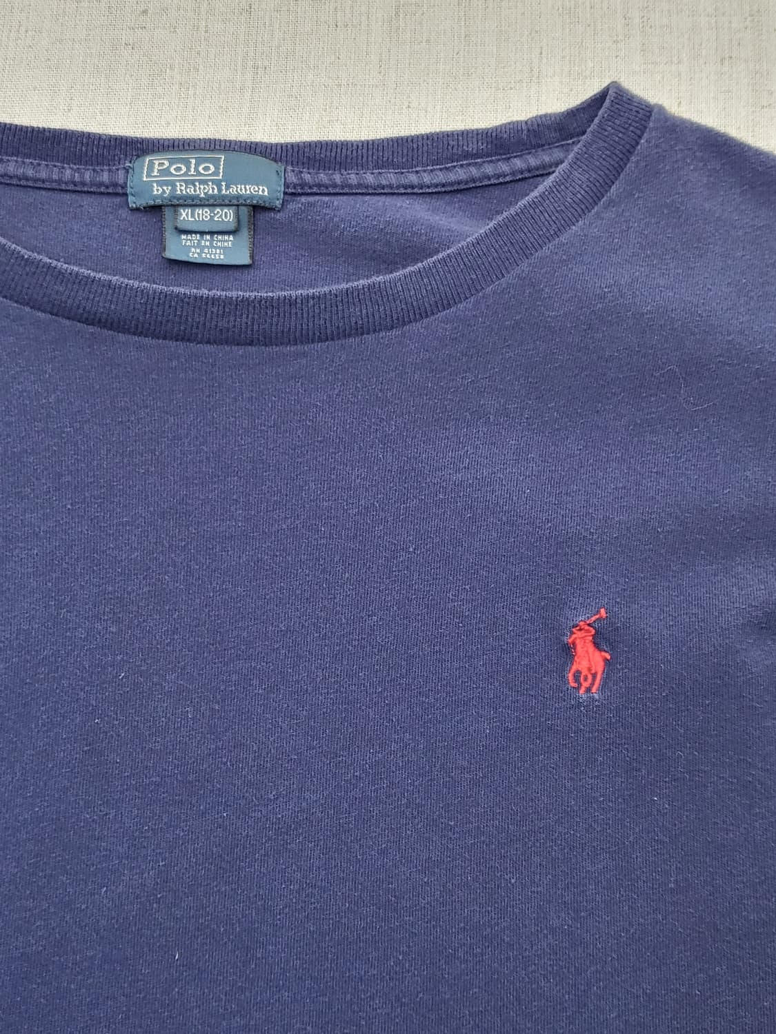 폴로 랄프로렌 네이비 긴팔 티셔츠 XL 상품이미지2